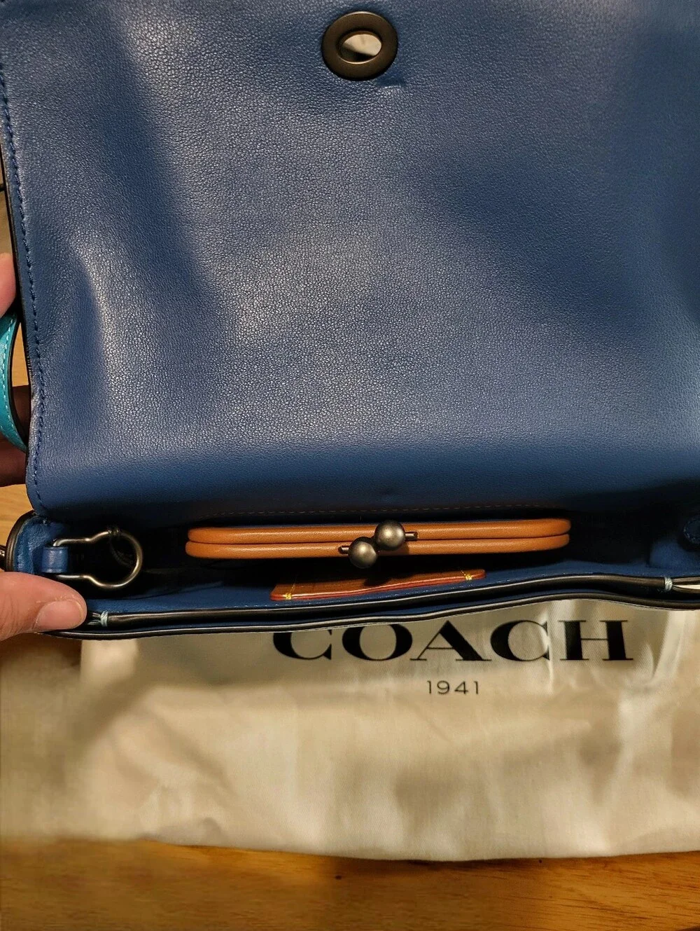 COACH DINKY 1941 Teal And Blue Colorblock.